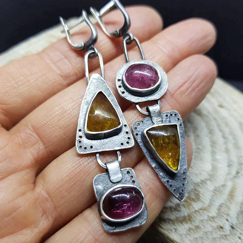 Vintage Geometric Triangular Earrings