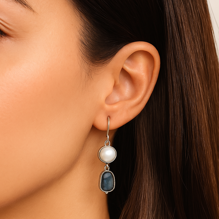Eva | Vintage Natural Blue Stone Earrings