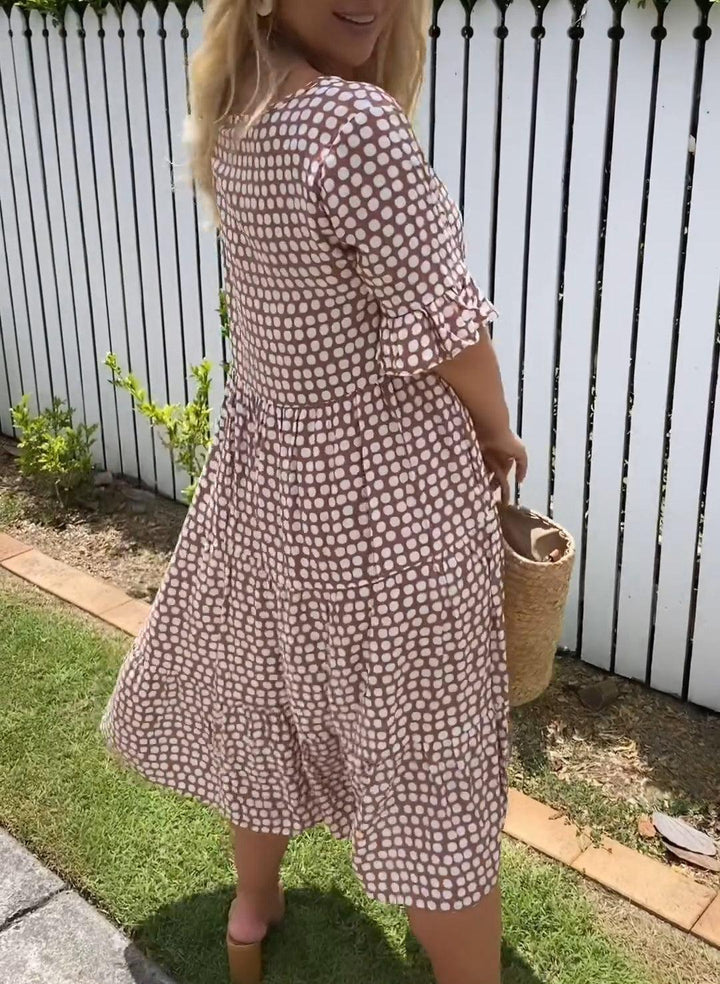 Kylie | Sable Short-Sleeve Midi Dress