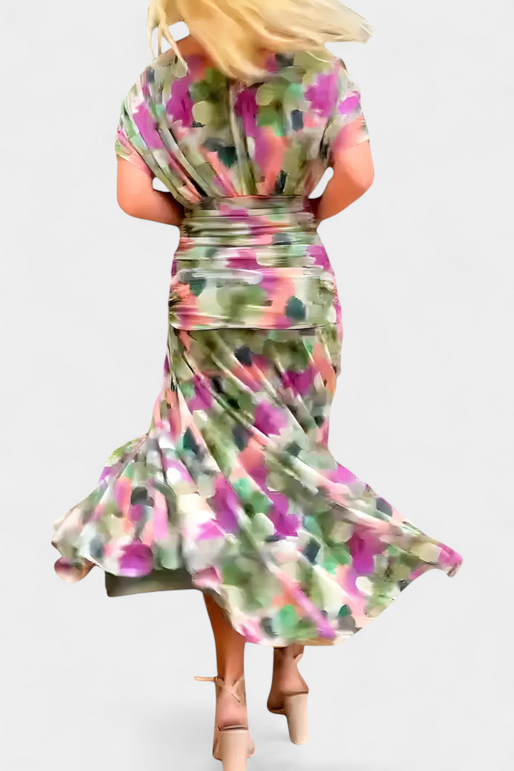 Jinky | V-Neck Floral Maxi Dress