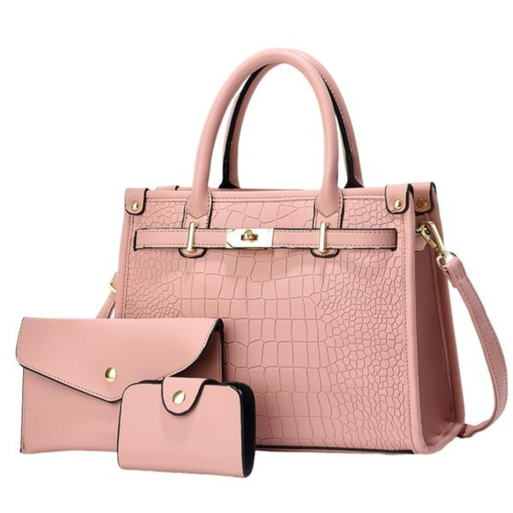 Anna │ Crocodile-Embossed Crossbody Handbag Set