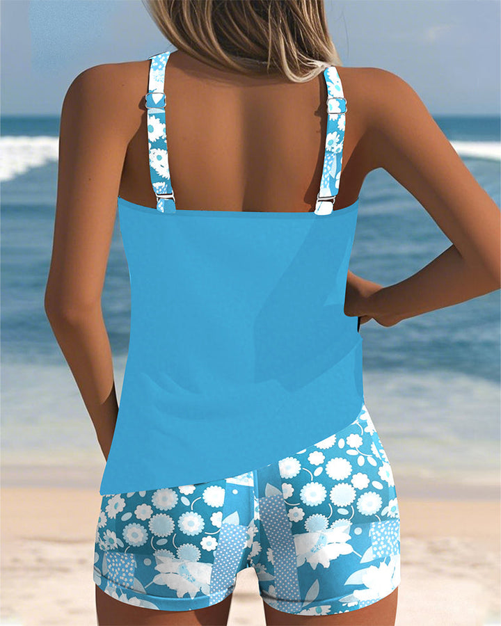 Lisa | Swimsuit Tank Top with Printed Boxer Set