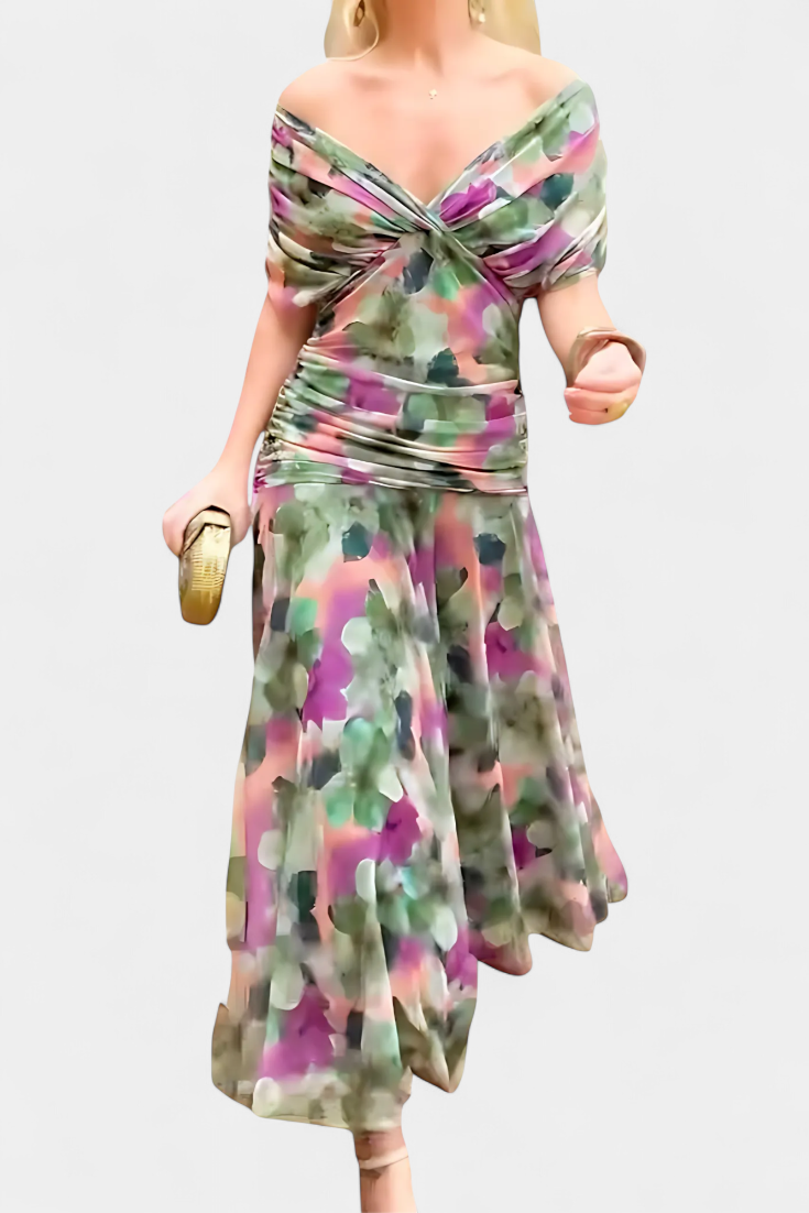 Jinky | V-Neck Floral Maxi Dress