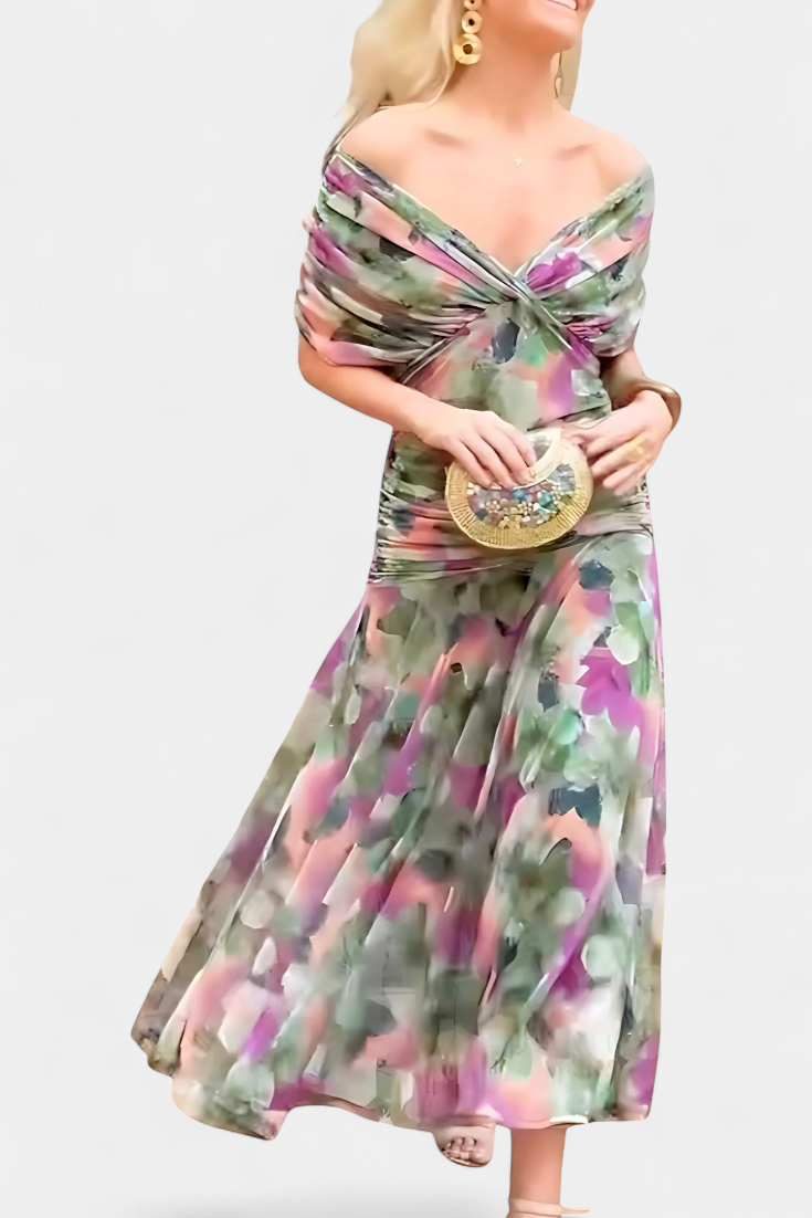 Jinky | V-Neck Floral Maxi Dress