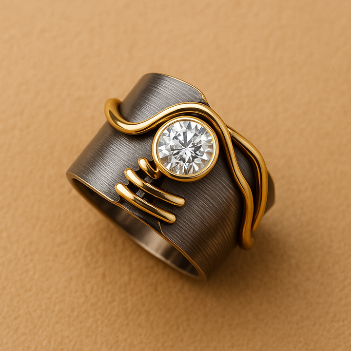 Sophie | Vintage Dark Silver Zirconia Ring