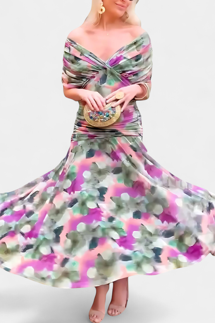 Jinky | V-Neck Floral Maxi Dress