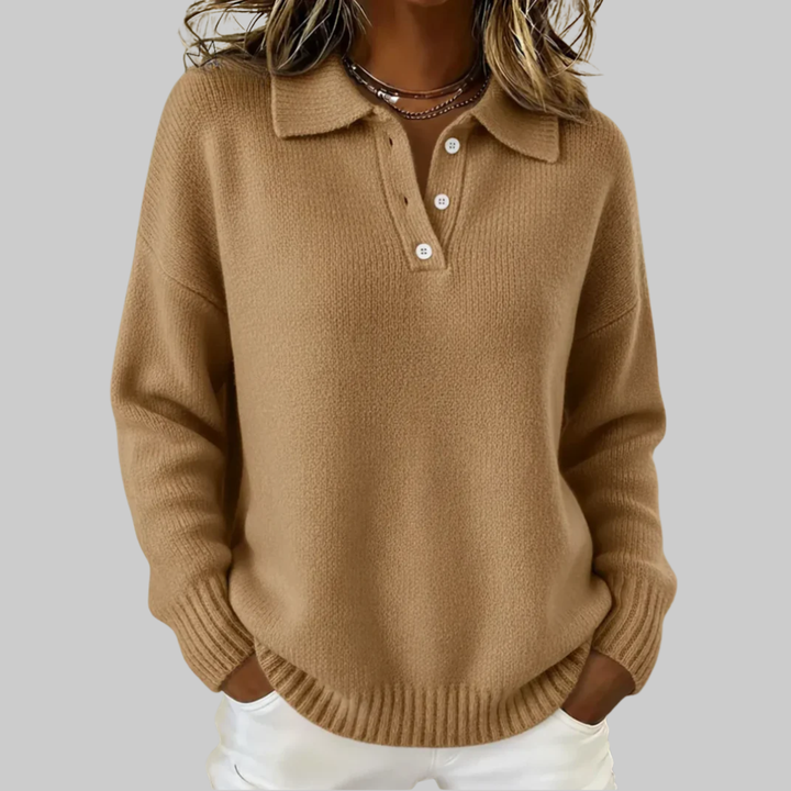 Emma | Soft Knit Polo Sweater