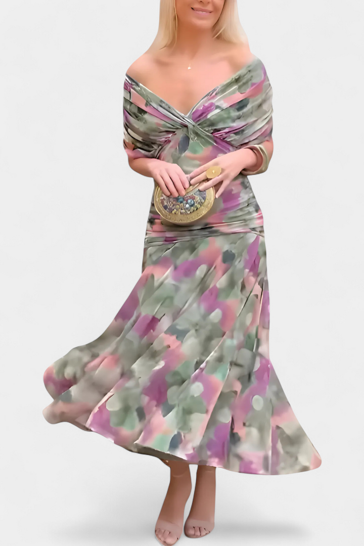 Jinky | V-Neck Floral Maxi Dress