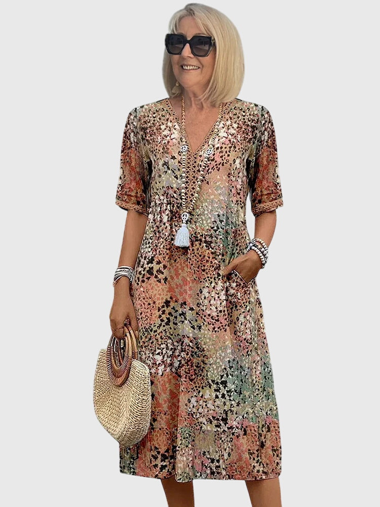 Maya | Elegant Floral Midi Dress