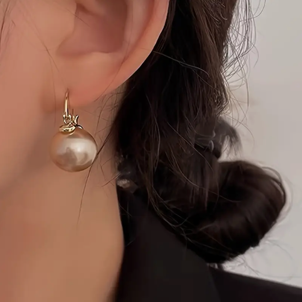Vintage Freshwater Pearl Hoop Earrings