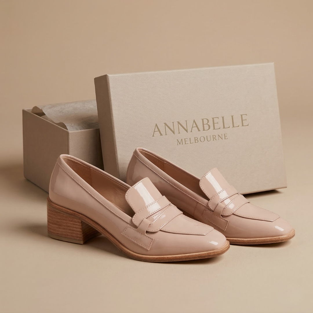 Bella | MOCASSINS WITH WIDE HEEL SHINY