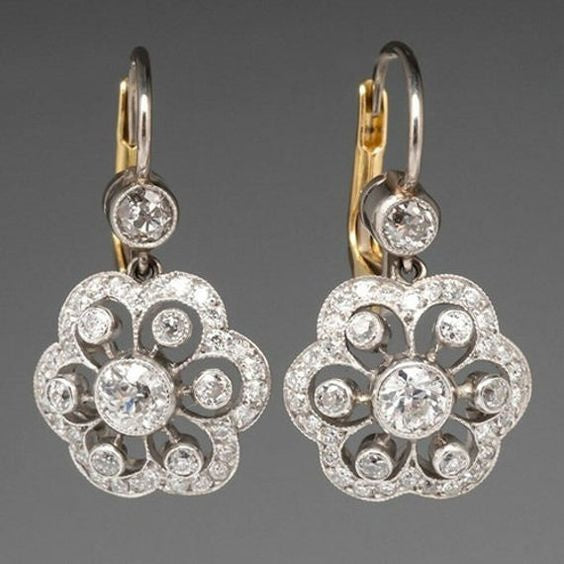 Ruby | Vintage Crystal Mandala Earrings