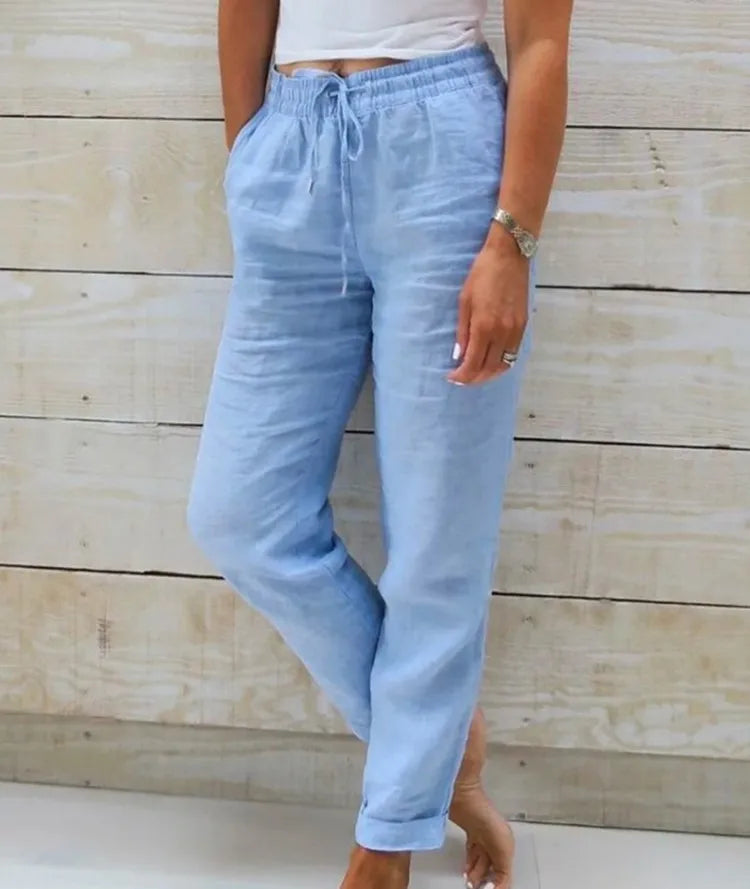 Ruby | Cotton Linen Casual Trousers