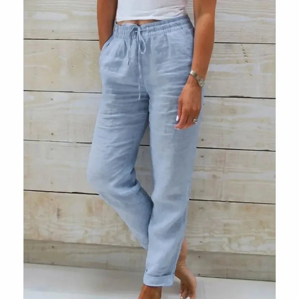 Ruby | Cotton Linen Casual Trousers