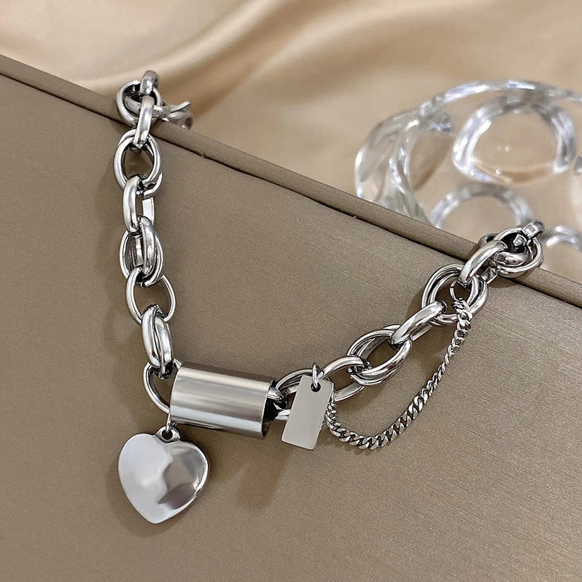 Sophie | Golden Heartened Chunky Bracelet