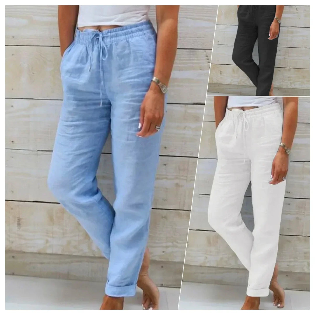 Ruby | Cotton Linen Casual Trousers