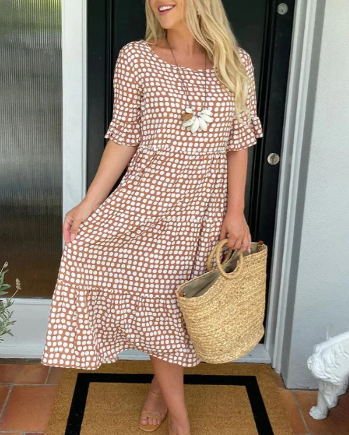 Kylie | Sable Short-Sleeve Midi Dress