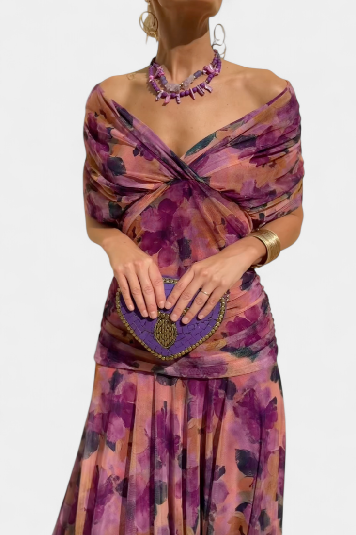 Jinky | V-Neck Floral Maxi Dress