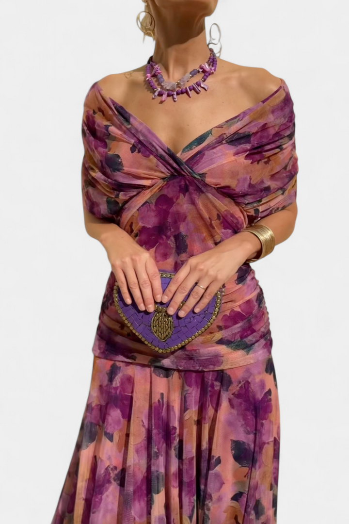 Jinky | V-Neck Floral Maxi Dress