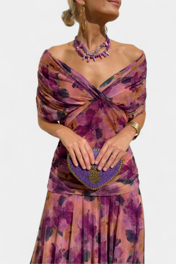 Jinky | V-Neck Floral Maxi Dress