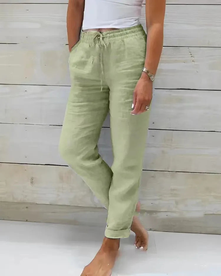 Ruby | Cotton Linen Casual Trousers