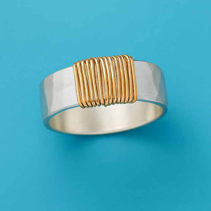 Leanne | Vintage Golden Threads Silver Ring