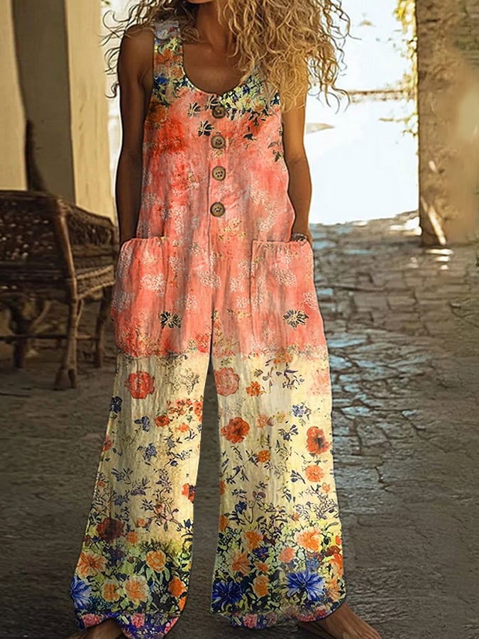 Esme | Vintage Patchwork Floral Jumpsuit