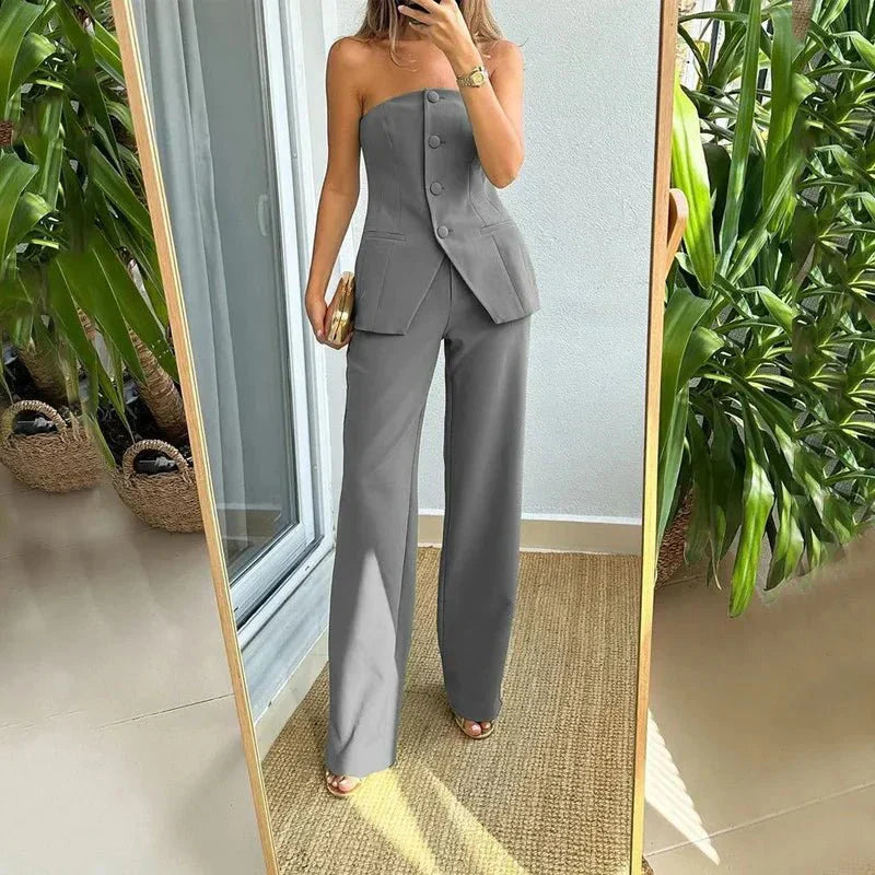 Virelle | Strapless Tailored Two-Piece Set