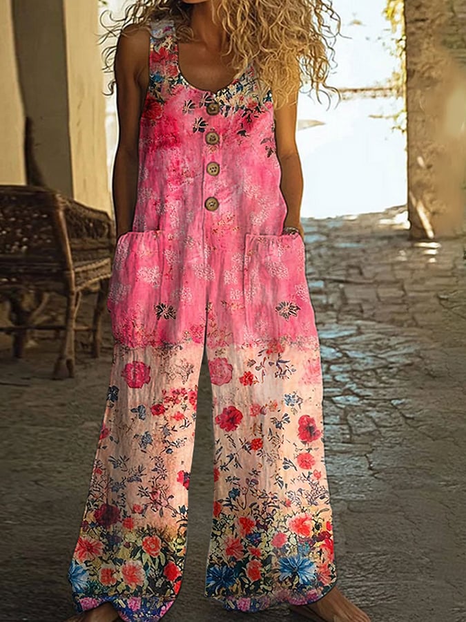 Esme | Vintage Patchwork Floral Jumpsuit