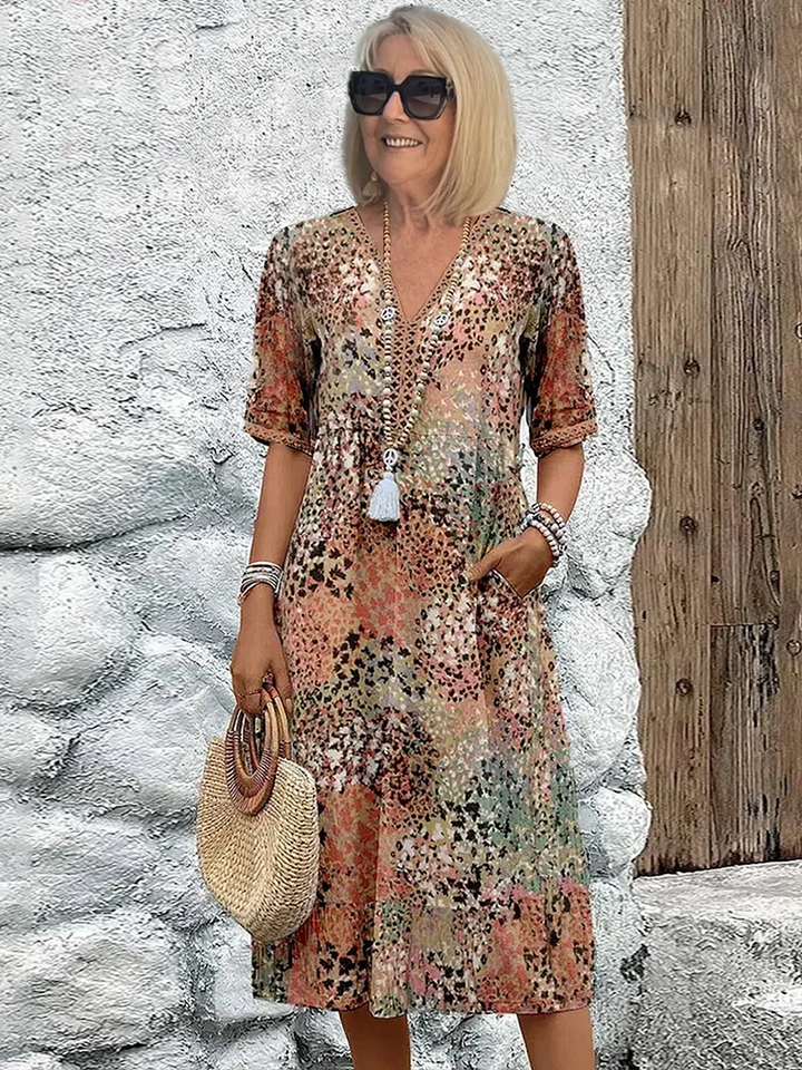 Maya | Elegant Floral Midi Dress
