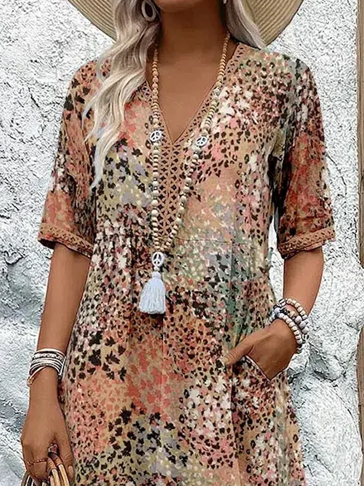 Maya | Elegant Floral Midi Dress