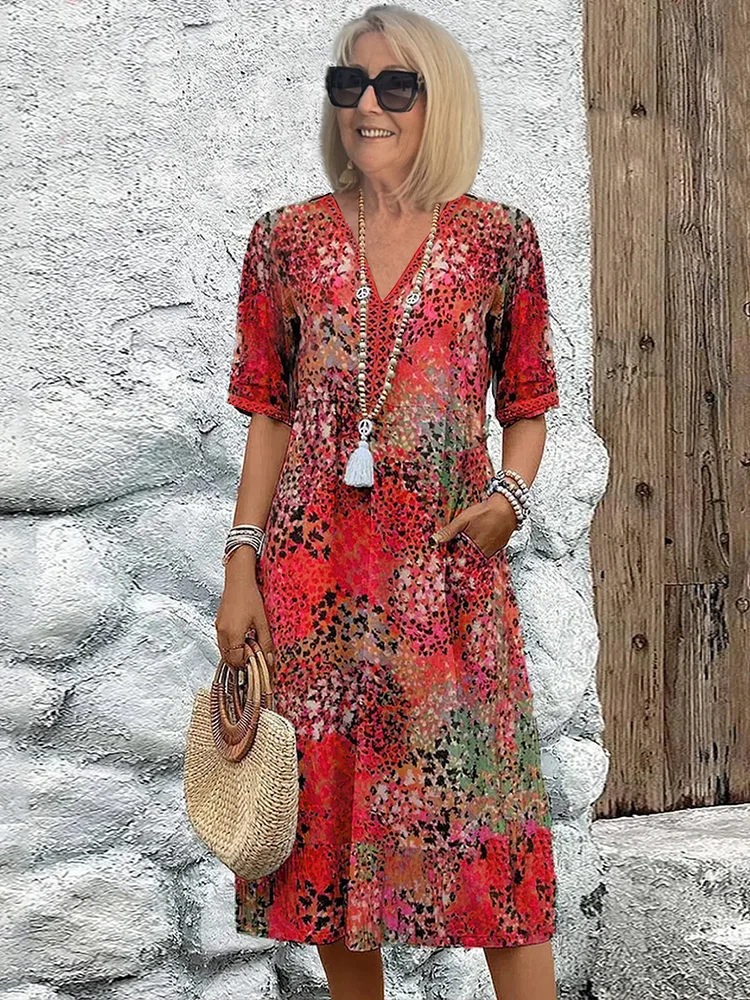 Maya | Elegant Floral Midi Dress