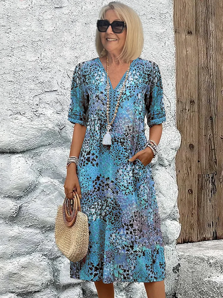 Maya | Elegant Floral Midi Dress