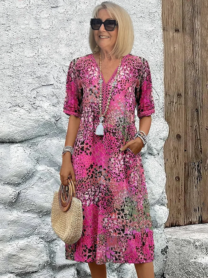 Maya | Elegant Floral Midi Dress