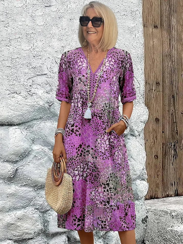 Maya | Elegant Floral Midi Dress