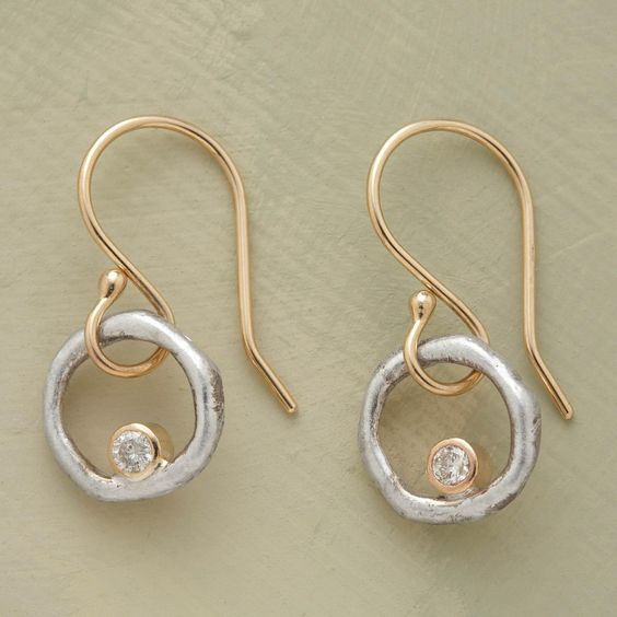 Bella | Vintage Gold & Silver Zirconia Earrings