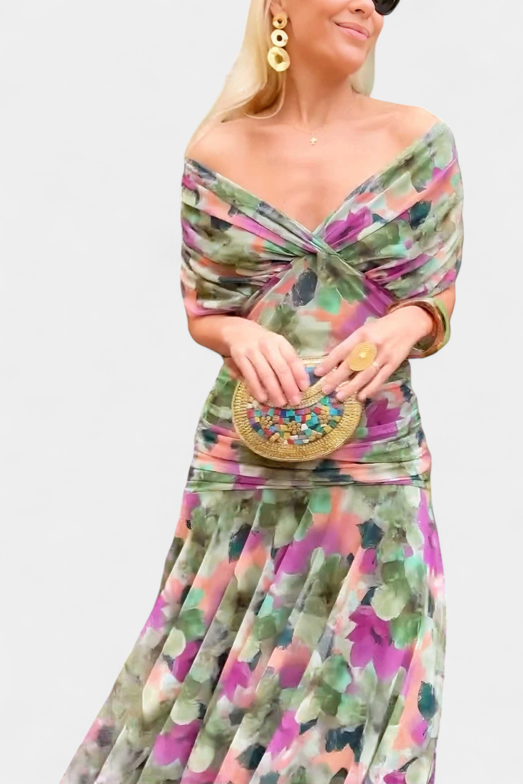 Jinky | V-Neck Floral Maxi Dress