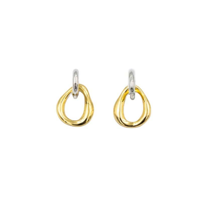Vintage Two-Tone Metal Earrings